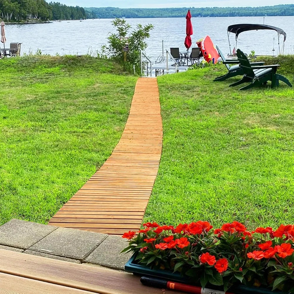 High Quality Weather Resistant Non-Slip Fir Wood Rollout Walkway Path.