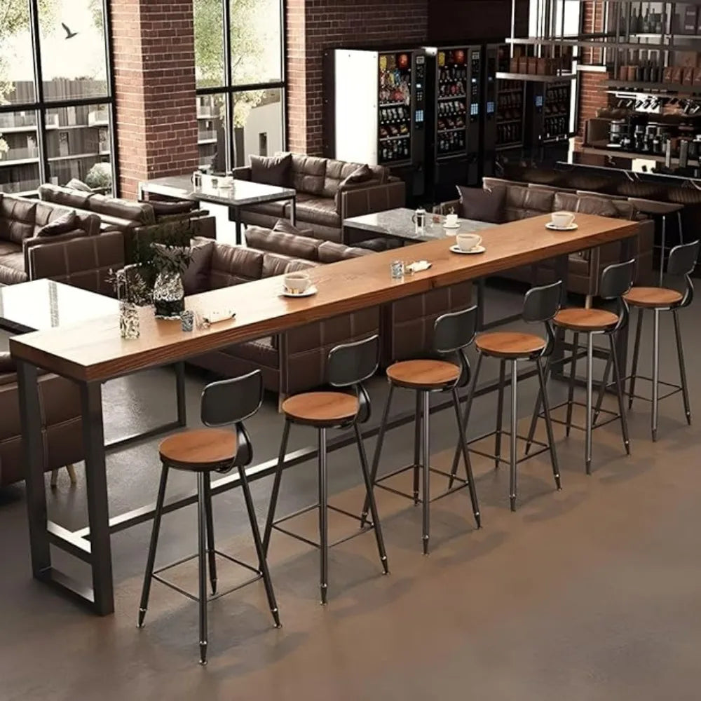 Modern Industrial Rectangle Bar Height Solid Wood 63in Table.