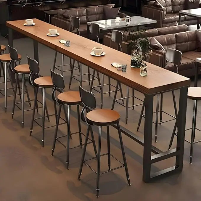 Modern Industrial Rectangle Bar Height Solid Wood 63in Table.