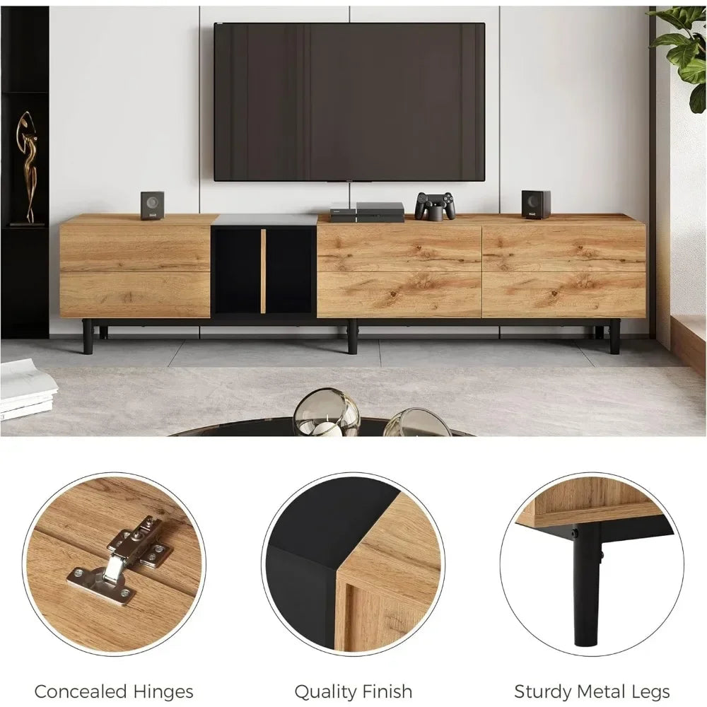 Modern Console or TV Media Cabinet w/ Ample Storage + Drop-Down Doors.