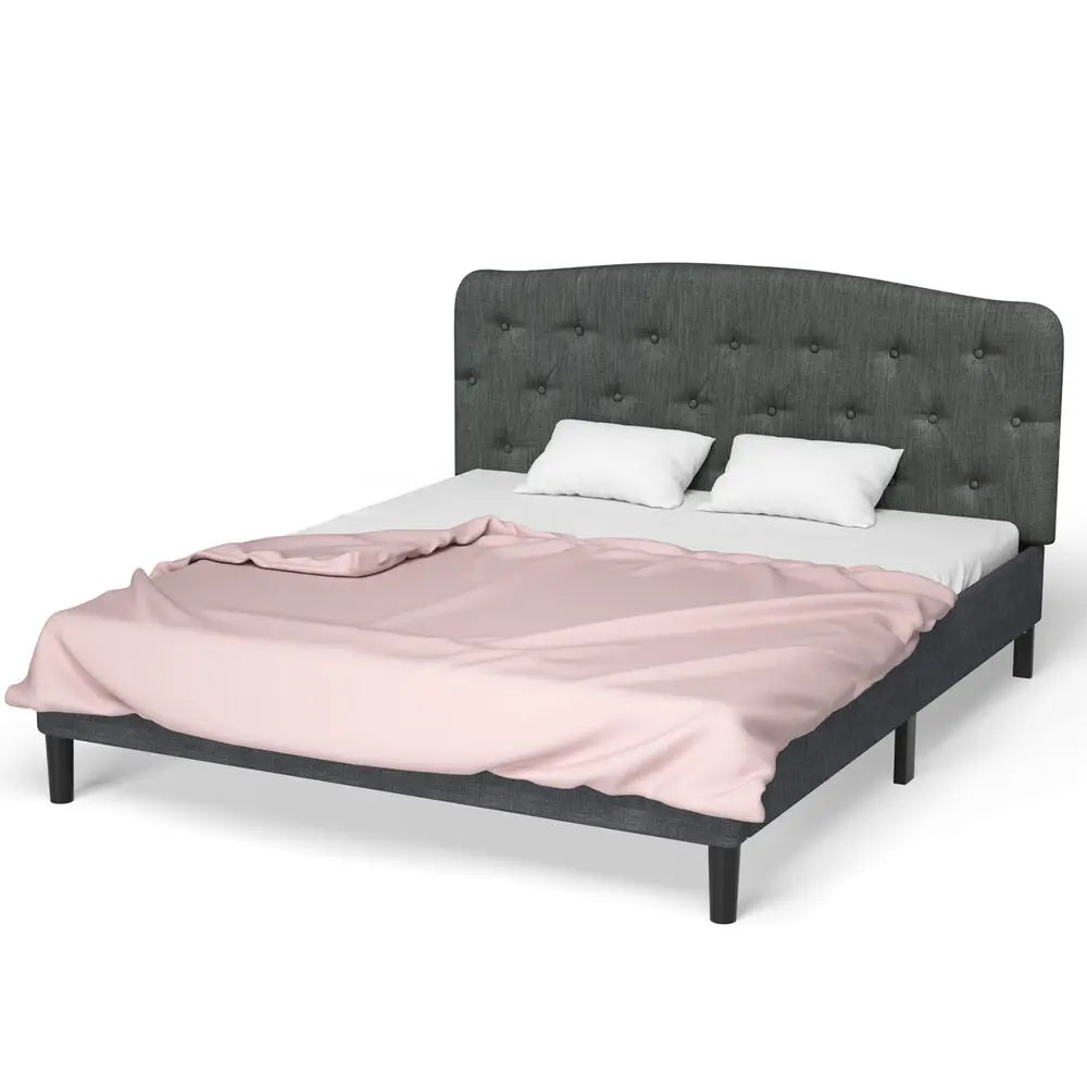 Full Size 
Linen Upholstered Button Tufted Adjustable Height Headboard.