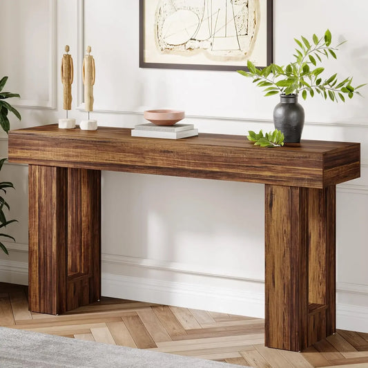 Modern Farmhouse Rustic Wood Console, or Sofa Table.