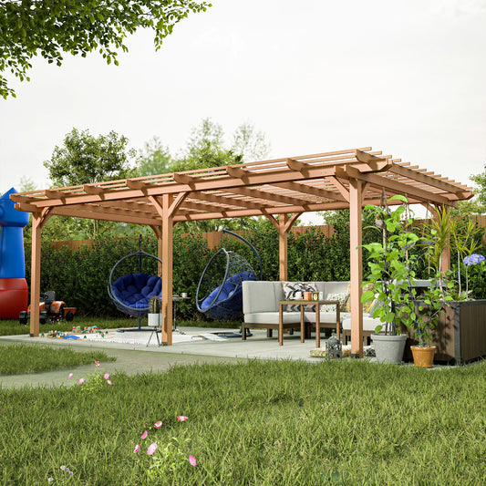 Sturdy Gazebo Pergola Made w/ Quality Fir Wood + Secure Craftmanship.