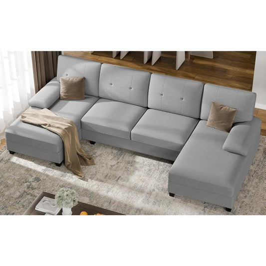 U-Shaped Modular Twin Chaise Lounge Sofa Sectional. 
























Modular U-Shaped Twin Chaise Lounge Sectional Sofa,Fabric.
