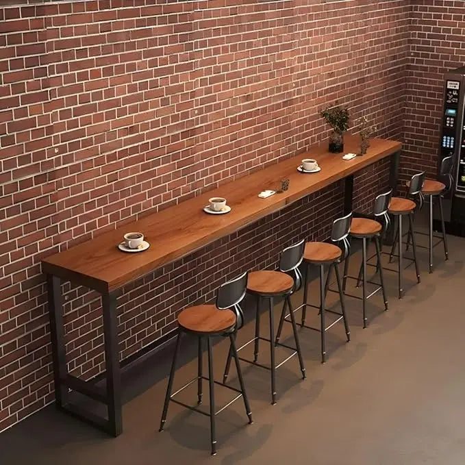 Modern Industrial Rectangle Bar Height Solid Wood 63in Table.