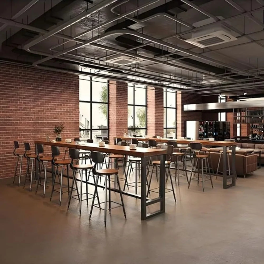 Modern Industrial Rectangle Bar Height Solid Wood 63in Table.