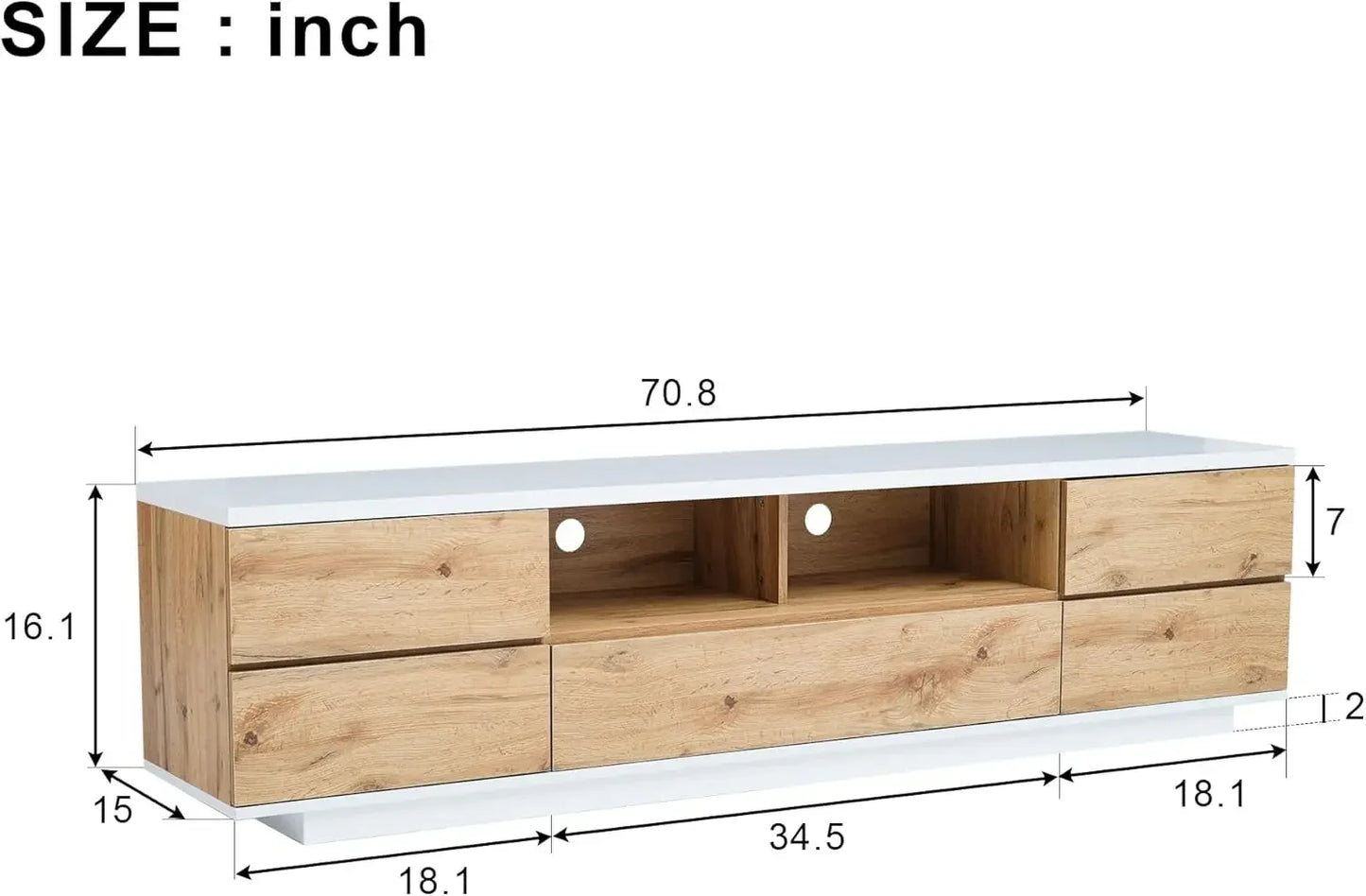 Modern Console or TV Media Cabinet w/ Ample Storage + Drop-Down Doors.
