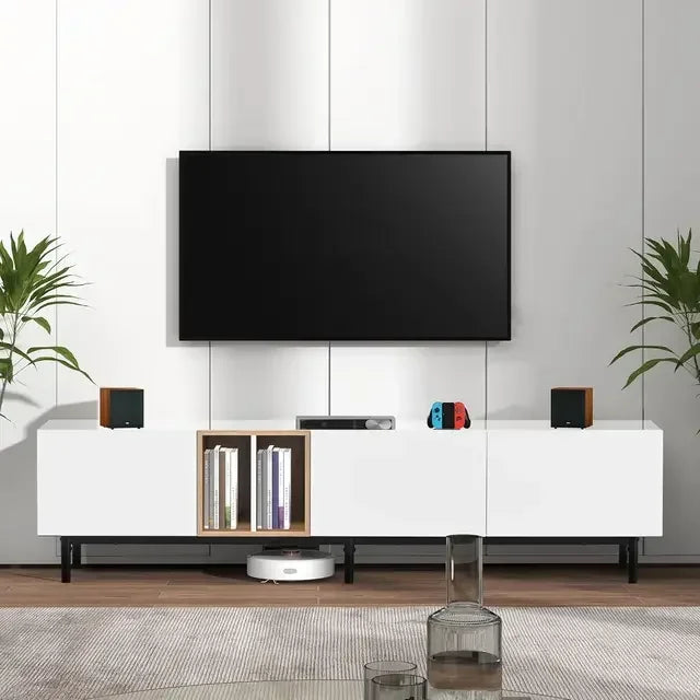 Modern Console or TV Media Cabinet w/ Ample Storage + Drop-Down Doors.