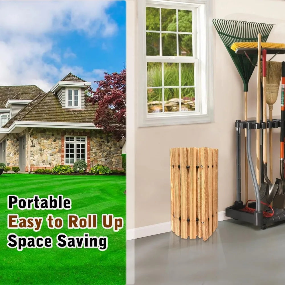 Extra-Wide Rollout Walkway Path w/ Solid Wood Slats + Steel Wire PVC.