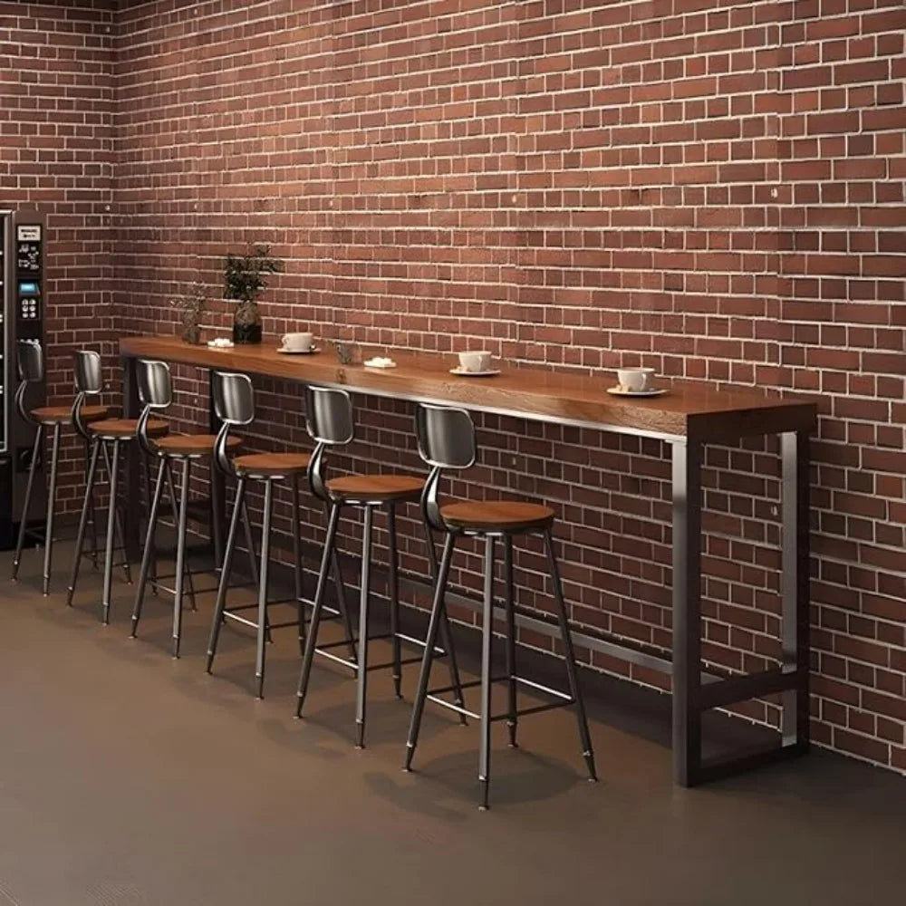 Modern Industrial Rectangle Bar Height Solid Wood 63in Table.