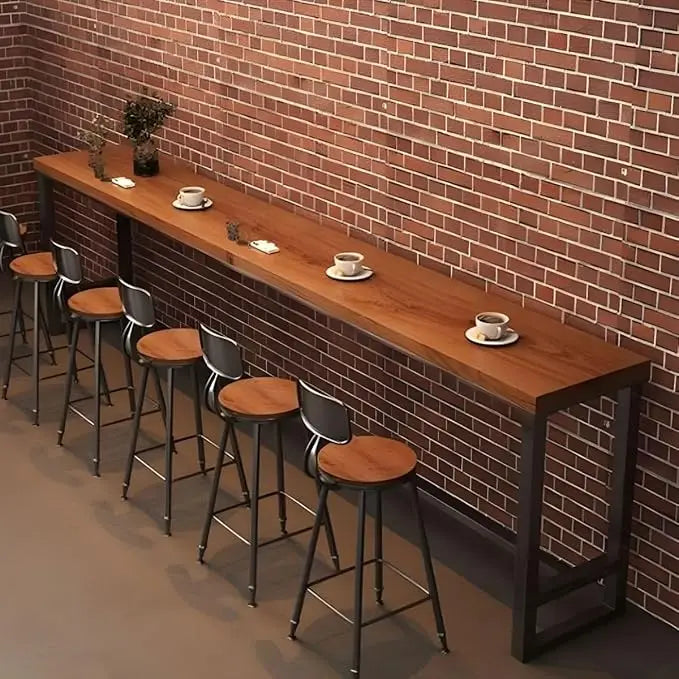 Modern Industrial Rectangle Bar Height Solid Wood 63in Table.
