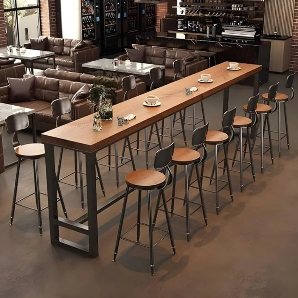 Modern Industrial Rectangle Bar Height Solid Wood 63in Table.