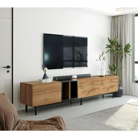 Modern Console or TV Media Cabinet w/ Ample Storage + Drop-Down Doors.
