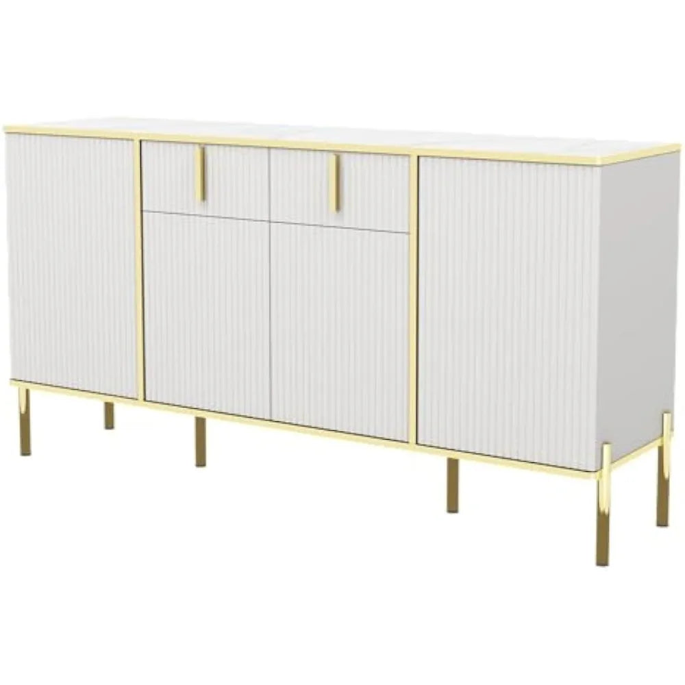 Console Cabinet or Sideboard Buffet w/ Drawers, Shelf Storage + Doors.