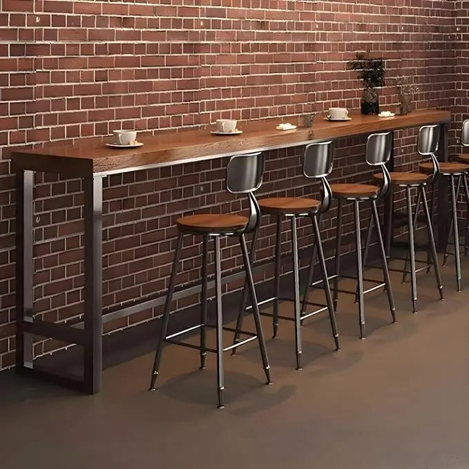 Modern Industrial Rectangle Bar Height Solid Wood 63in Table.