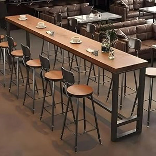 Modern Industrial Rectangle Bar Height Solid Wood 63in Table.