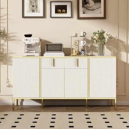 Console Cabinet or Sideboard Buffet w/ Drawers, Shelf Storage + Doors.