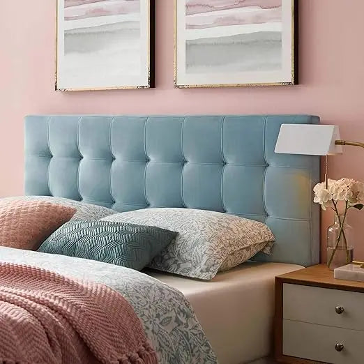 Luxury Plush Velvet Tufted Upholstered Full Size Headboard.